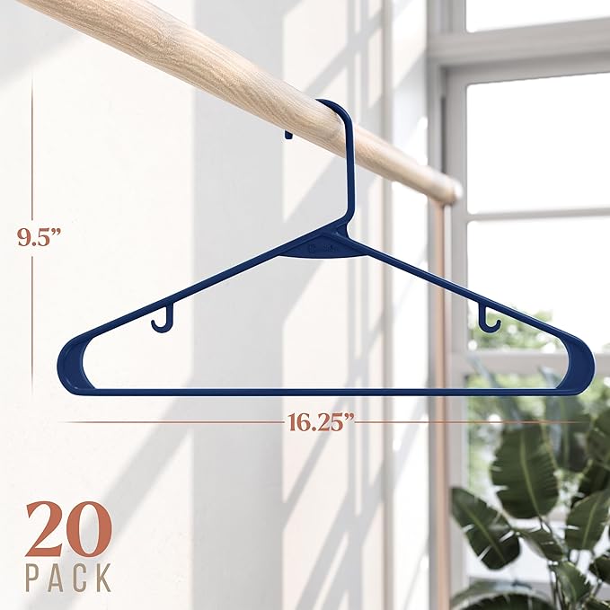 Plastic Hangers 20 Pack Navy Blue - Image 2