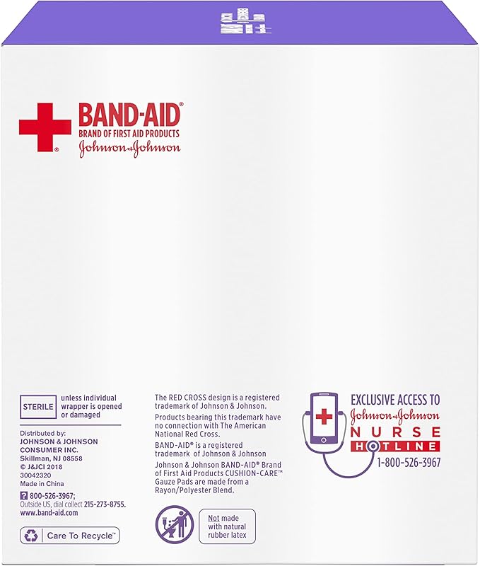 BAND-AID Brand Absorbent Cushion Care Sterile Square Gauze Pads - Image 9