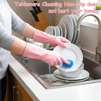 Gloves Washing Dishes, Reusable Rubber Dishwashing Gloves Waterproof Long - Image 7