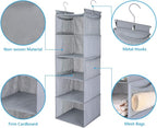 MAX Houser 5 Shelf Hanging Closet Organizer, Space Saver, Closet Hanging Shelves - Image 5