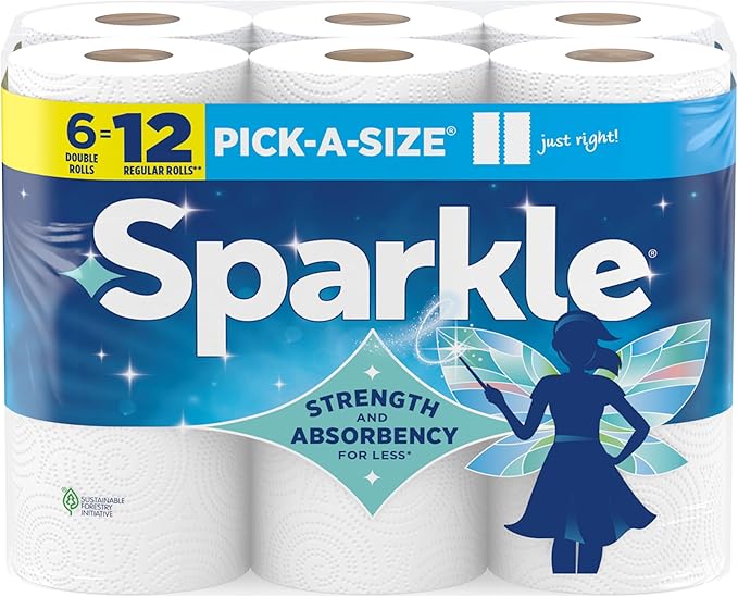 Sparkle Pick-A-Size Paper Towels, 6 Double Rolls by Sparkle%C2%AE