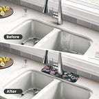 Faucet Draining Mat For Kitchen Sink, Terrazzo Dark Green Diatom Mud Absorbent - Image 3