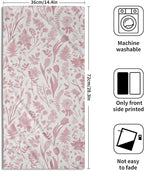 Spring Floral Hand Towels for Bathroom Set of 2 Pink White Flower Leaves - Image 2