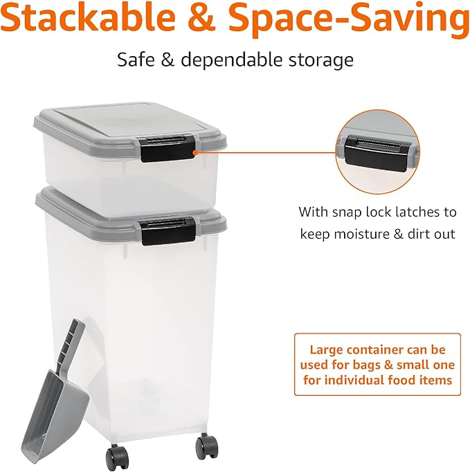 Amazon Basics 3-Piece Airtight Pet Food Storage Container Combo - Image 3