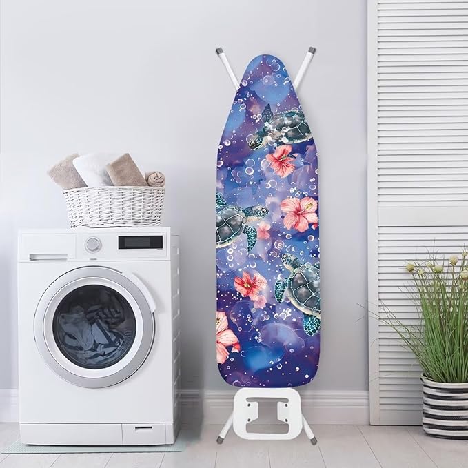 Floral Sea Turtle Ironing Board Cover Heat Reflective Anti-dust, Soft Fabric - Image 3