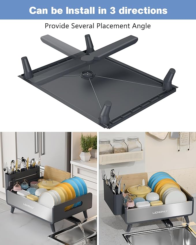 Dish Drying Rack, Thicker Premium Aluminum Frame and 304 Stainless Steel Plate - Image 3