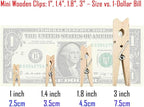 Wooden Clothes Pins, Natural Wood, 50 Pack, 1.4 Inch, Mini Colorful Rust - Image 3