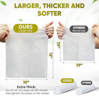 Disposable Face Towels – 100 Count XL 10”x12” Biodegradable Dry Wipes | Ultra - Image 3