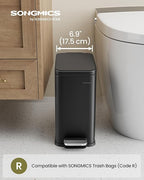 SONGMICS Bathroom Trash Can, 2.6 Gallon Small Trash Bin - Image 2