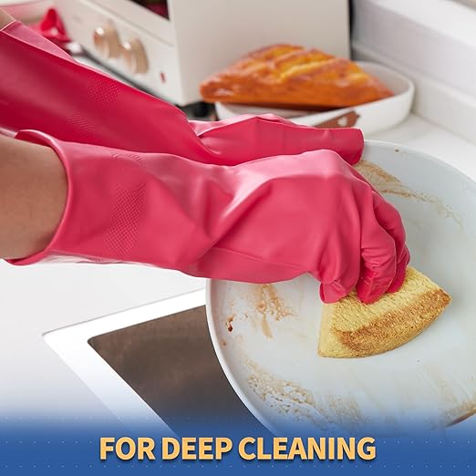 BOOMJOY Nitrile Cleaning Gloves, Heavy Duty Dishwashing Gloves, Reusable Large - Image 7