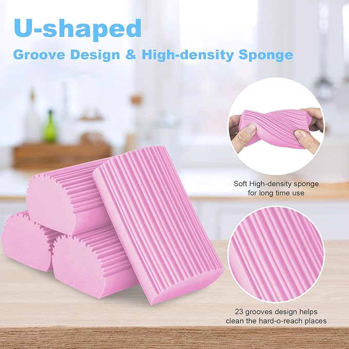 4 Pack Damp Clean Duster Sponge, Magic Sponge Eraser - Image 5