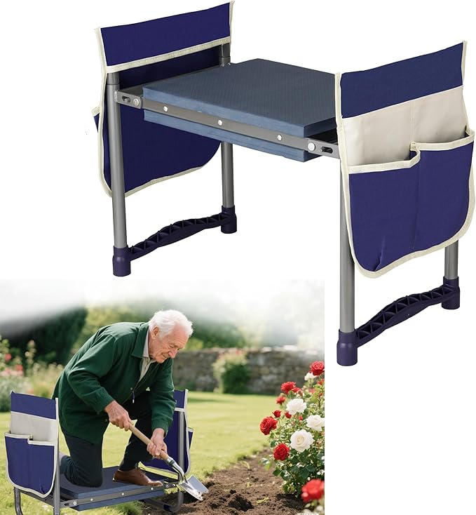 Luvenia Garden Kneeler and Seat,Foldable Garden Stool 10.8" Wider Heavy Duty 2-in-1 Kneeling Pad,Bench Kneeler and Seat Gardening Gifts for Women,Men,Seniors,Grandparents by Luvenia