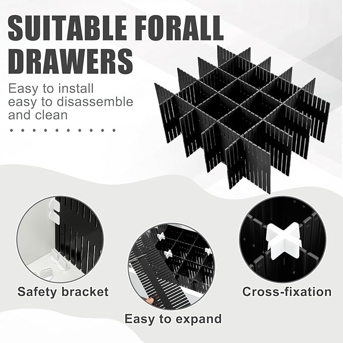 Blosssound 15 Pcs 5.12 Tall Drawer Divider Adjustable Drawer Organizer DIY - Image 2