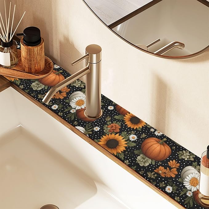 Kitchen Sink Splash Guard 2 PCS 14.7 Inch Sink Faucet Mat Splash Guard - Image 7