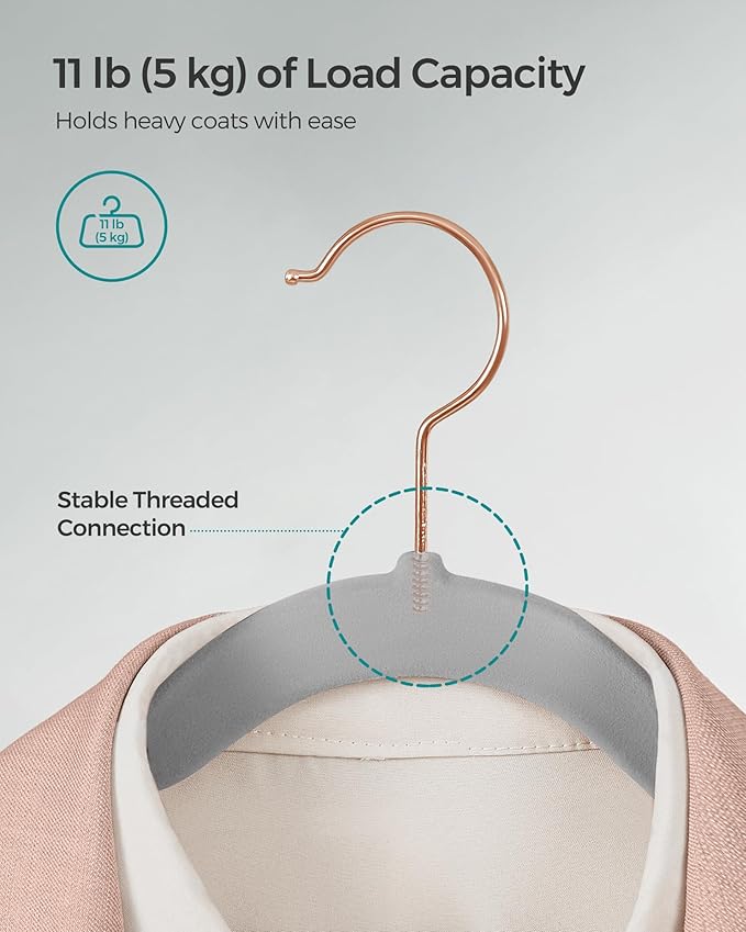 SONGMICS Slim Velvet Hangers, Non-Slip Clothes Hangers - Image 4