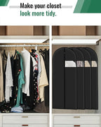 Garment Bags for Hanging Clothes 8 packs Washable Black Suit Bags for Closet - Image 5