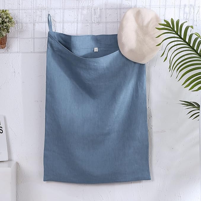 Amazhiyu Pure Linen Over The Door Laundry Hanging Hamper Bag - Image 2