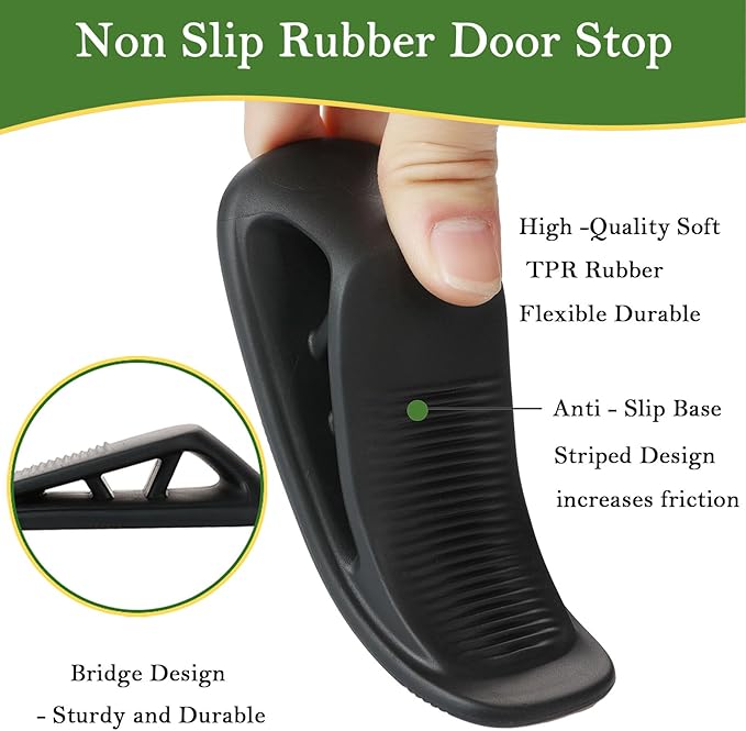 Fursafe&Q Rubber Door Stoppers for Bottom of Door, Door Stop Wedge - Image 5