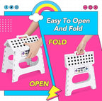 Delxo Folding Step Stool,11 Inch Non-Slip Foldable Step Stools for Kids and Adults,Portable Foldable Step Stool Lightweight Small Folding Stool with Handle for Kitchen Bathroom in White,1 Pack - Image 7