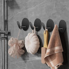 Adhesive Hooks for Bathrooms, 4 Piece Towel Hooks for Hanging Hat Robe Coat - Image 4