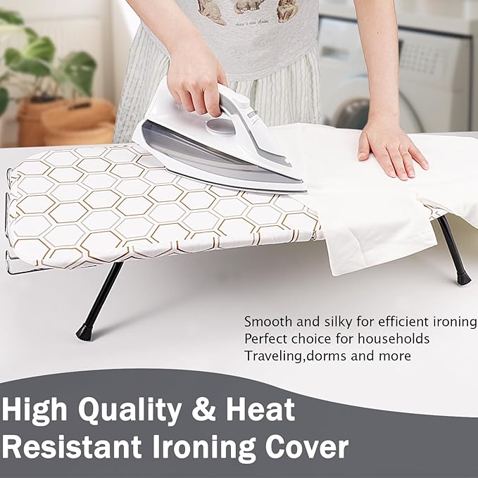SheeChung Small Ironing Board Cover and Pad 12"x32", Tabletop Ironing Board - Image 7