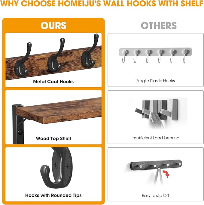 Homeiju 28.7" Coat Rack Wall Mount - Image 7