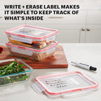 Pyrex Freshlock Glass Food Storage Containers Set, Airtight & Leakproof Plastic - Image 3