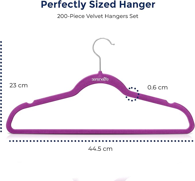 SereneLife 200 Pack Velvet Hangers - Image 2