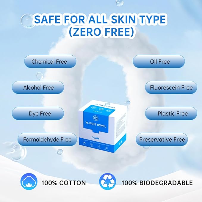 Single Use Face Towels, Ultra Soft and Thick, Disposable Makeup Remover Facial - Image 5
