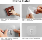 Adhesive Hooks Removable Wall Hook 13 LB Ceiling Hooks Transparent Seamless - Image 7