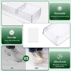 Criusia Drawer Organizer Set, Acrylic Non Slip Non Cracking Kitchen Drawer - Image 2