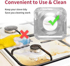 Aluminum Gas Stove Burner Covers -Thicker Foil Square Burner Liners - Image 5