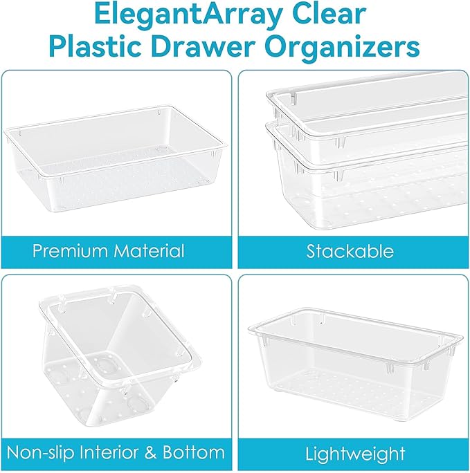 36 PCS Drawer Organizer Set, 4 Sizes Tool Storage Trays, Stationeries - Image 3