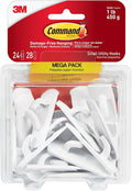 Command Small Utility Hooks, 24 Hooks and 28 Strips, Damage-Free Hanging Wall by Command