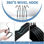 HOUSE DAY Black Velvet Hangers 120 Pack, Non Slip Felt Hanger, Slim Velvet - Image 5