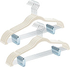 HOUSE DAY Velvet Hangers with Adjustable Clips 10 Pack, Non-Slip Suit Organizer by HOUSEDAY