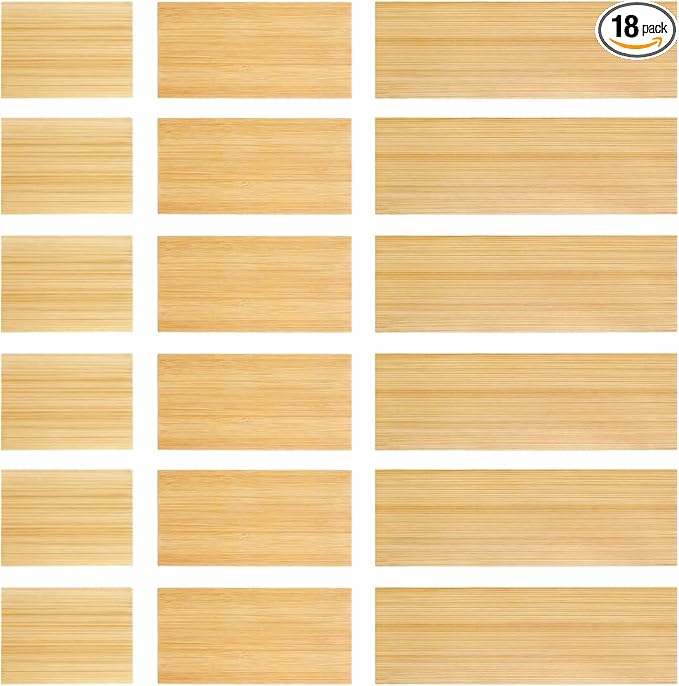 18 Pack Bamboo Drawer Dividers Inserts 3 Sizes Adjustable by Unknown
