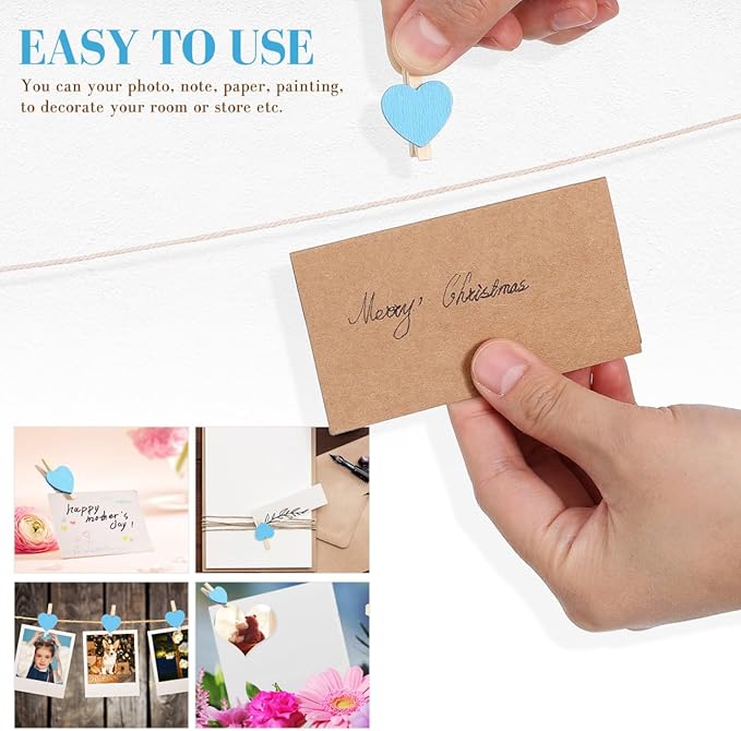 50pcs Mini Clothespins, Tiny Wooden Clips - Image 5
