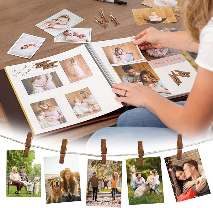 CCINEE 150 PCS Mini Natural Wooden Clothespins, 1 Inch Multi-Function - Image 5