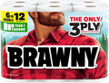 Brawny Tear-A-Square 3-Ply Paper Towels, 6 Double Rolls = 12 Regular Rolls by Brawny%C2%AE