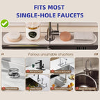 PEKER Faucet Mat for Kitchen Sink 19.7" – Diatomite Fast Drying Stone Sink Tray - Image 6