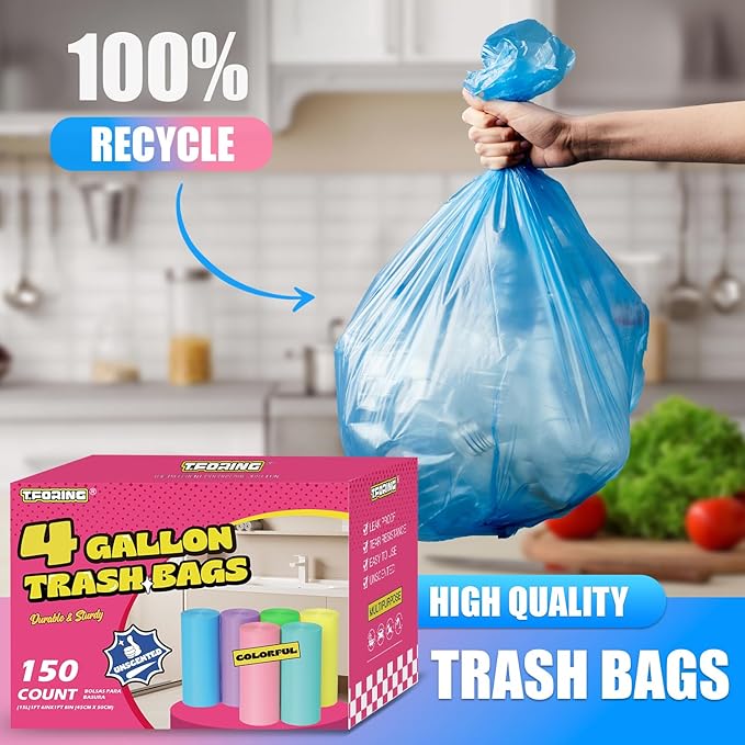 150 Count 4 Gallon Small Trash Bags - Image 6