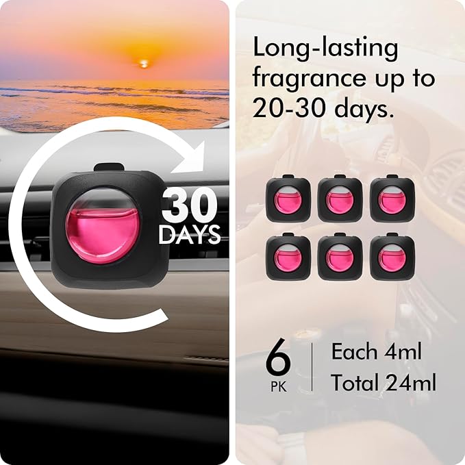 Car Air Fresheners, Peach Berry, 4ml Each, Car Air Freshener vent clips - Image 3