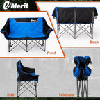 EMERIT Double Camping Chair Oversized Padded for Adults, Heavy Duty Folding Loveseat for Outdoor, Camping, Beach, Lawn, Concert 650LB - Image 6