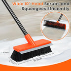 Deck Brush with Long Handle, Stiff Bristle Floor Scrub Broom, Snow on Carpet - Image 6