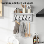 Coat Rack Wall Mount with Shelf, 17.1 Inch Coat Hanger Walls Mounted, Hat Rack - Image 6