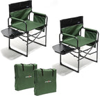 SUNNYFEEL Camping Directors Chair, Heavy Duty,Oversized Portable Folding Chair with Side Table, Pocket for Beach, Fishing,Trip,Picnic,Lawn,Concert Outdoor Foldable Camp Chairs by SunnyFeelCamping