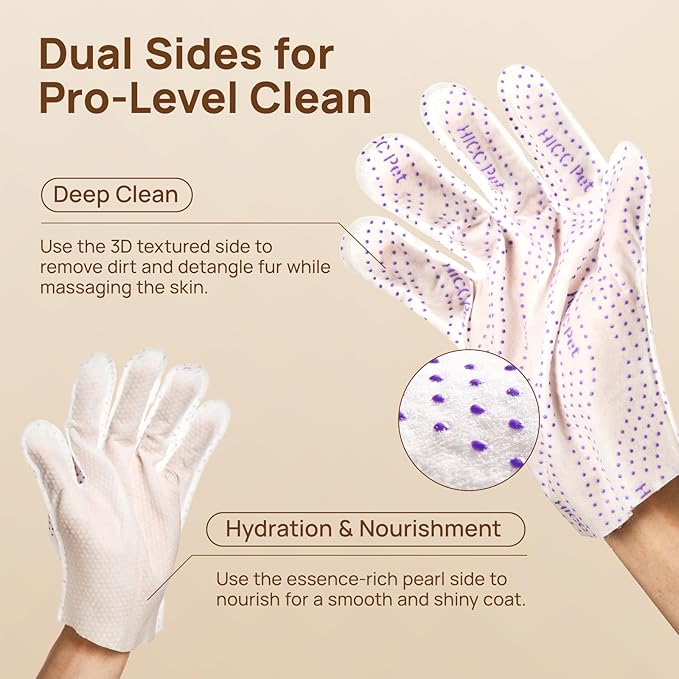 HICC PET Glove Wipes Pro – Pet Cleaning Gloves - Image 3