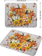 Hello Fall Dish Drying Mat for Kitchen Counter 18x24 Inch Orange Pumpkin - Image 2