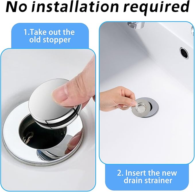3 Pcs Bathroom Sink Drain Strainer, Catcher Shower Drains Stainless Steel Sinks - Image 3